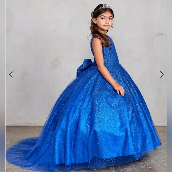 TIP TOP CHILDRENS sparkle BALLGOWN BOW TIE BACK 5804  pageant dress gown 6 - Picture 1 of 6